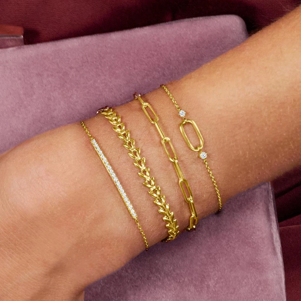 Ross-Simons Ross-Simons Diamond Bar Bracelet in 14kt Yellow Gold 4