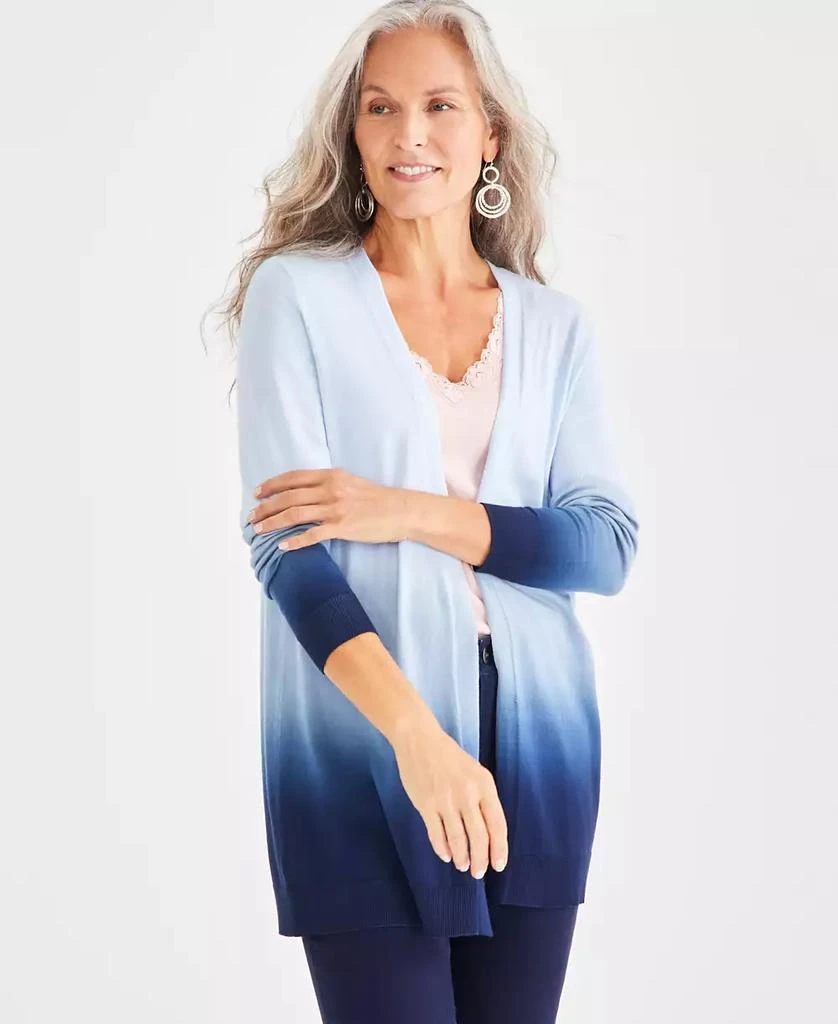 Style & Co Petite Dip-Dyed Open-Front Cardigan Sweater, Created for Macy's 1