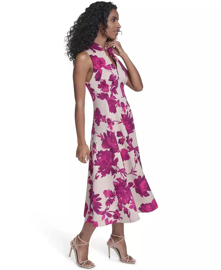 Calvin Klein Women's V-Neck Printed Midi Dress 4