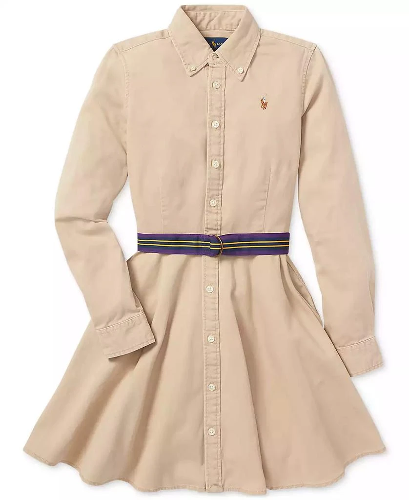 Ralph Lauren Big Girls Belted Cotton Chino Shirtdress 3
