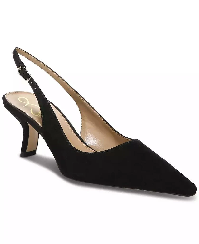 Sam Edelman Bianka Kitten-Heel Leather Slingback Pumps 8