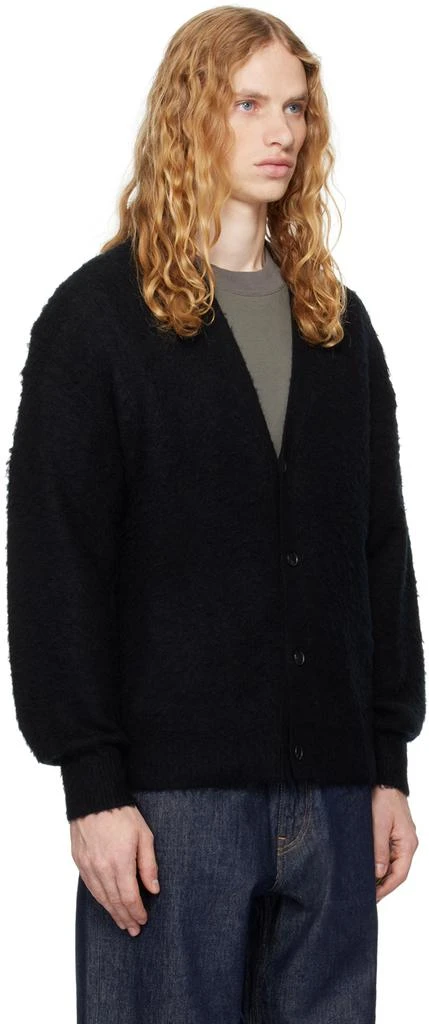 AURALEE Black Brushed Wool Cashmere Silk Cardigan 2