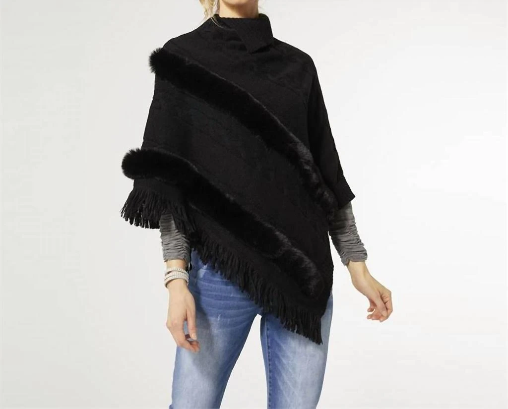 COCO + CARMEN Coco + Carmen - Bellarose Poncho With Faux Fur