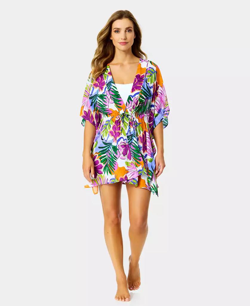 Anne Cole Women's Printed Tie Front Kaftan