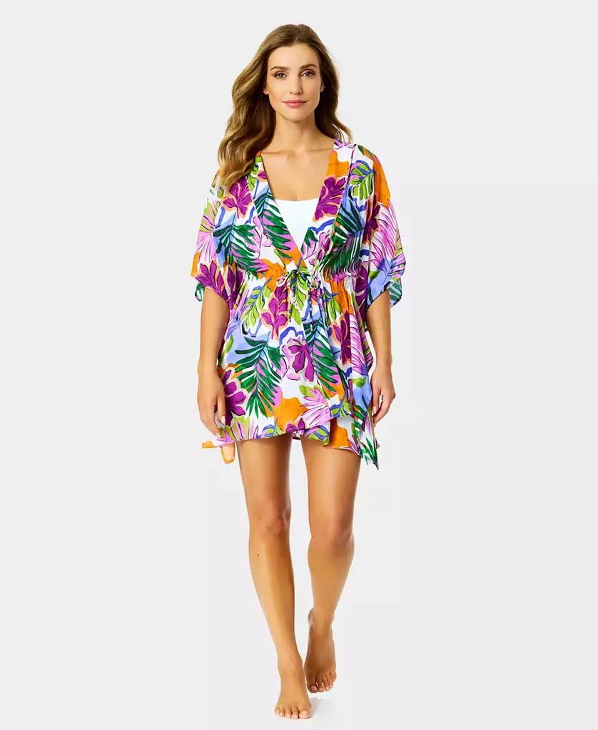 Anne Cole Women's Printed Tie Front Kaftan 1
