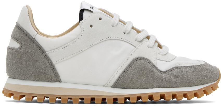 Spalwart White & Gray Marathon Trail Low Sneakers