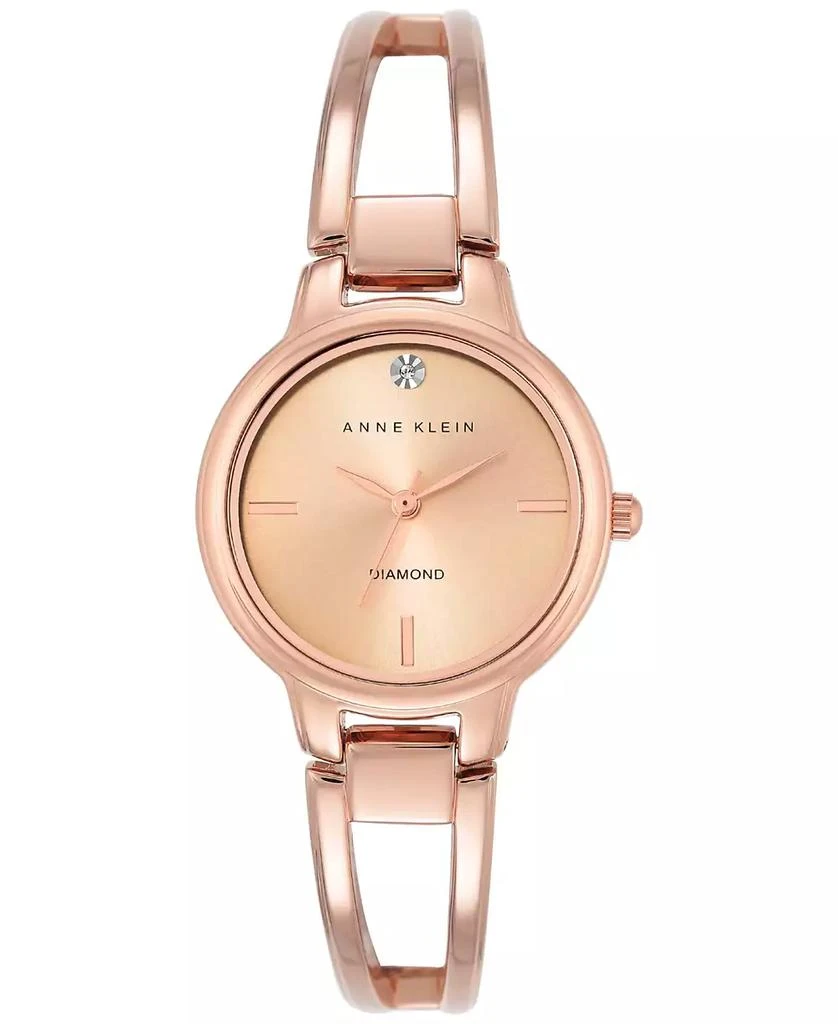 Anne Klein Women's Diamond Accent Rose Gold-Tone Stainless Steel Bracelet Watch 30mm 1