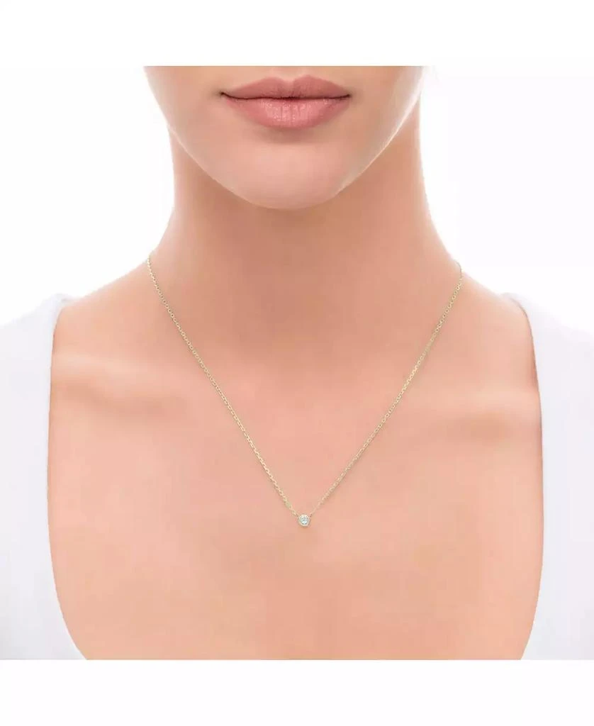 Macy's Bezel-Set Diamond Pendant Necklace (1/5 ct. t.w.) in 14K Gold or White Gold 2