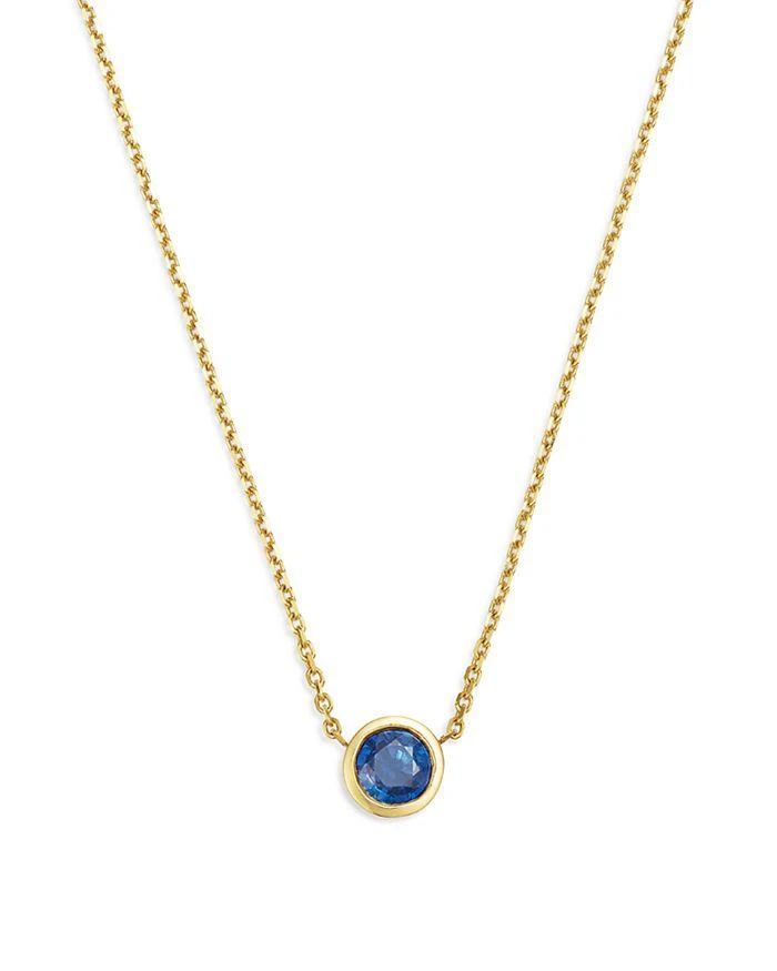Bloomingdale
s Blue Sapphire Bezel Pendant Necklace in 14K Yellow Gold, 16"