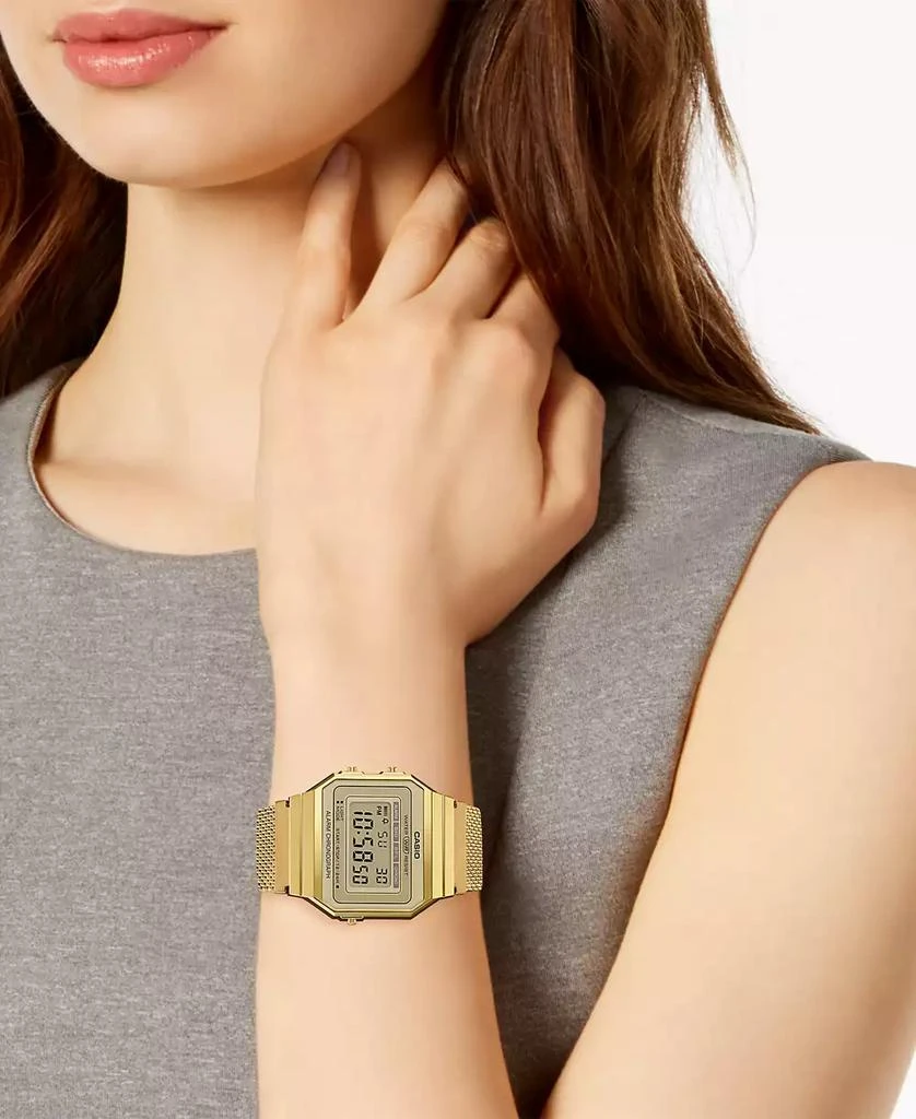 Casio Unisex Gold-Tone Stainless Steel Mesh Bracelet Watch 35.5mm 4