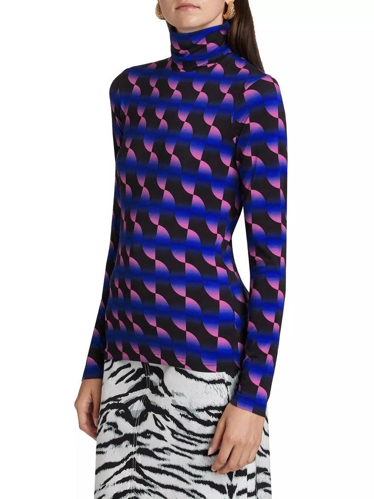 BruceGlen Saucer Geo Jersey Turtleneck Top 4