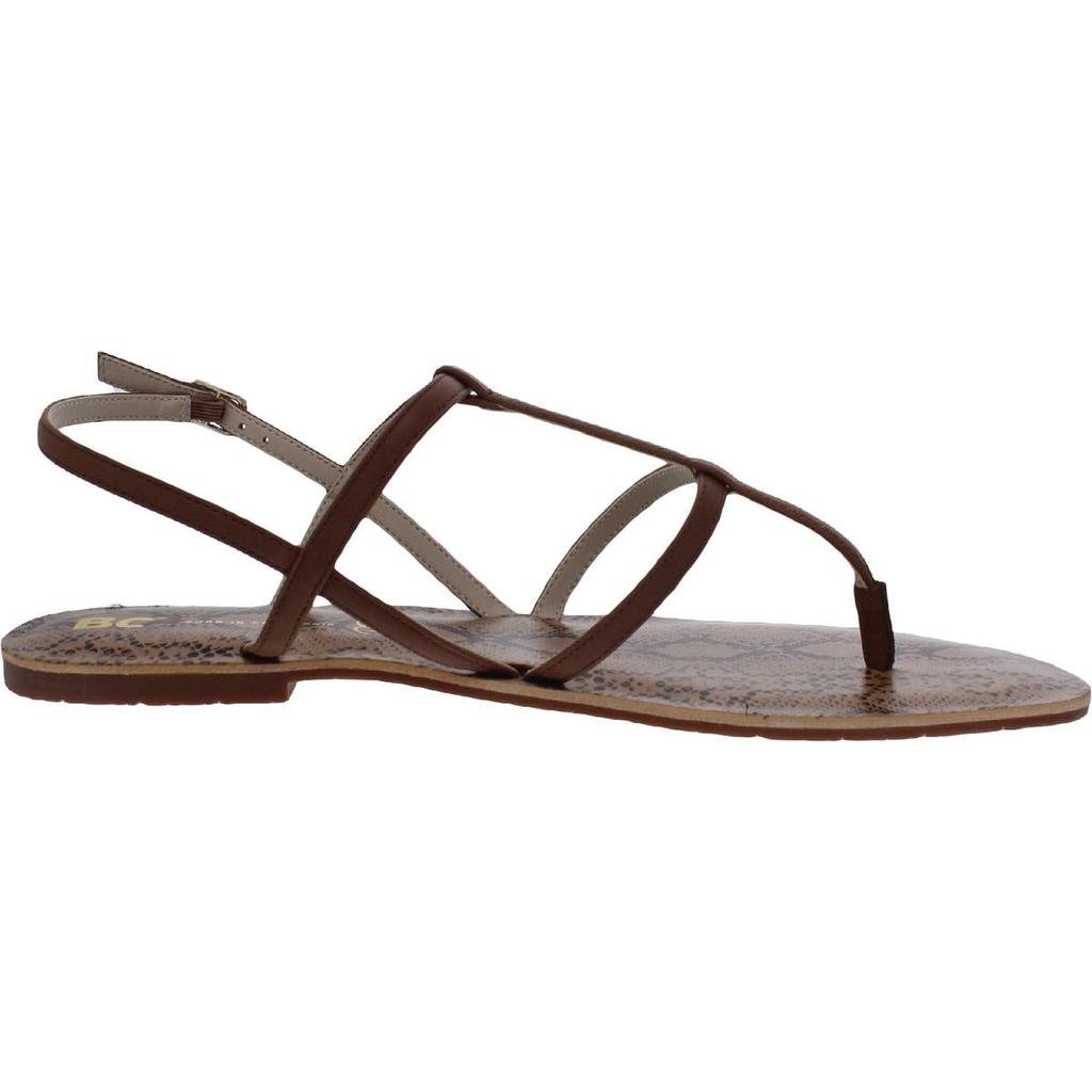 BC Footwear Super Woman Womens Vegan Leather Slingback Flat Sandals