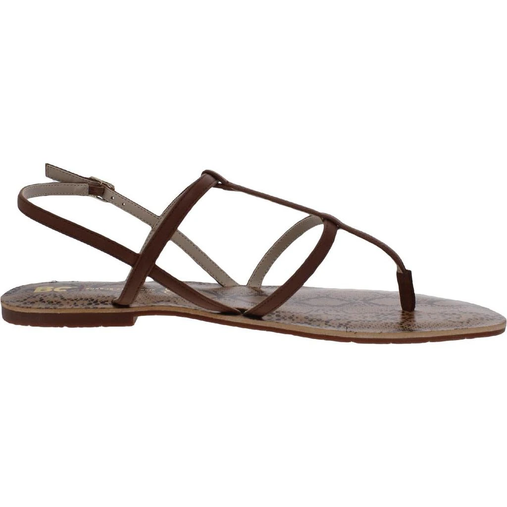 BC Footwear Super Woman Womens Vegan Leather Slingback Flat Sandals 2