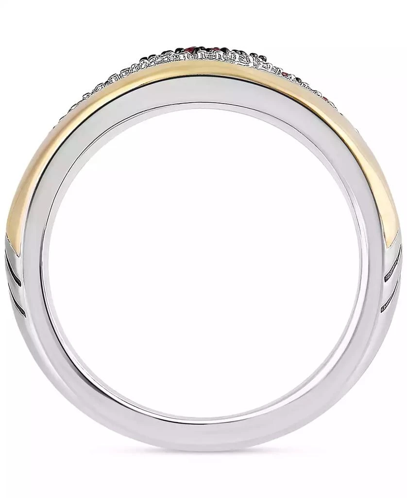 Wonder Fine Jewelry Marvel Garnet (3/4 ct. t.w.) & Diamond (1/10 ct. t.w.) Ironman Ring in Sterling Silver & Gold-Plate 6