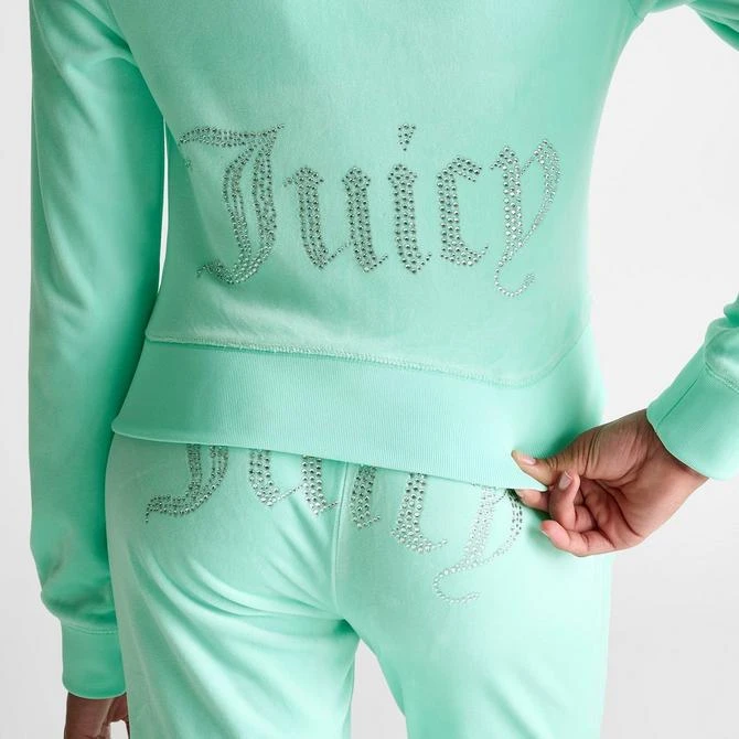 JUICY COUTURE Women's Juicy Couture OG Big Bling Velour Zip-Up Hoodie 9