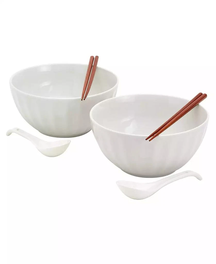 INFUSE Asian Ceramic 8 Piece Ramen Bowl Set