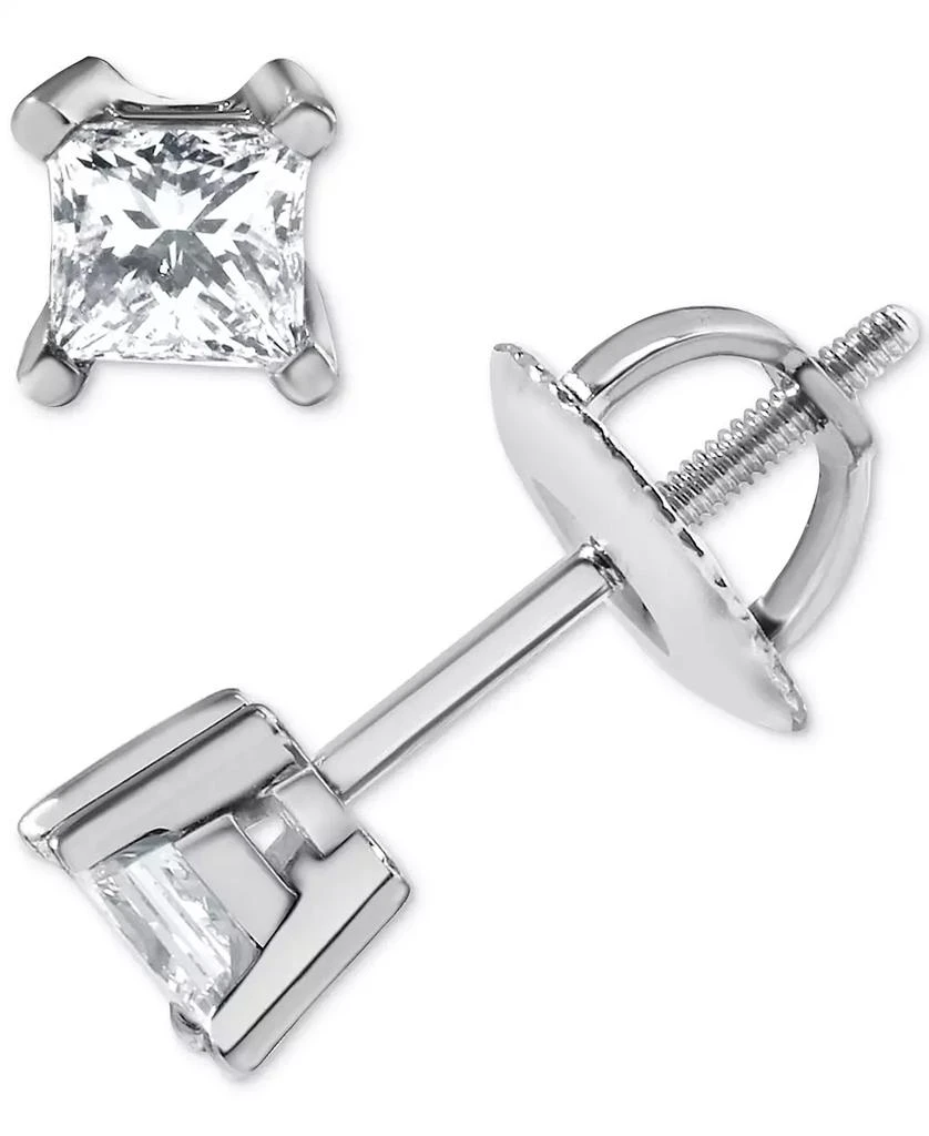 Macy
s Diamond Princess-Cut Stud Earrings (1/3 ct. t.w.) in 14k White Gold 1