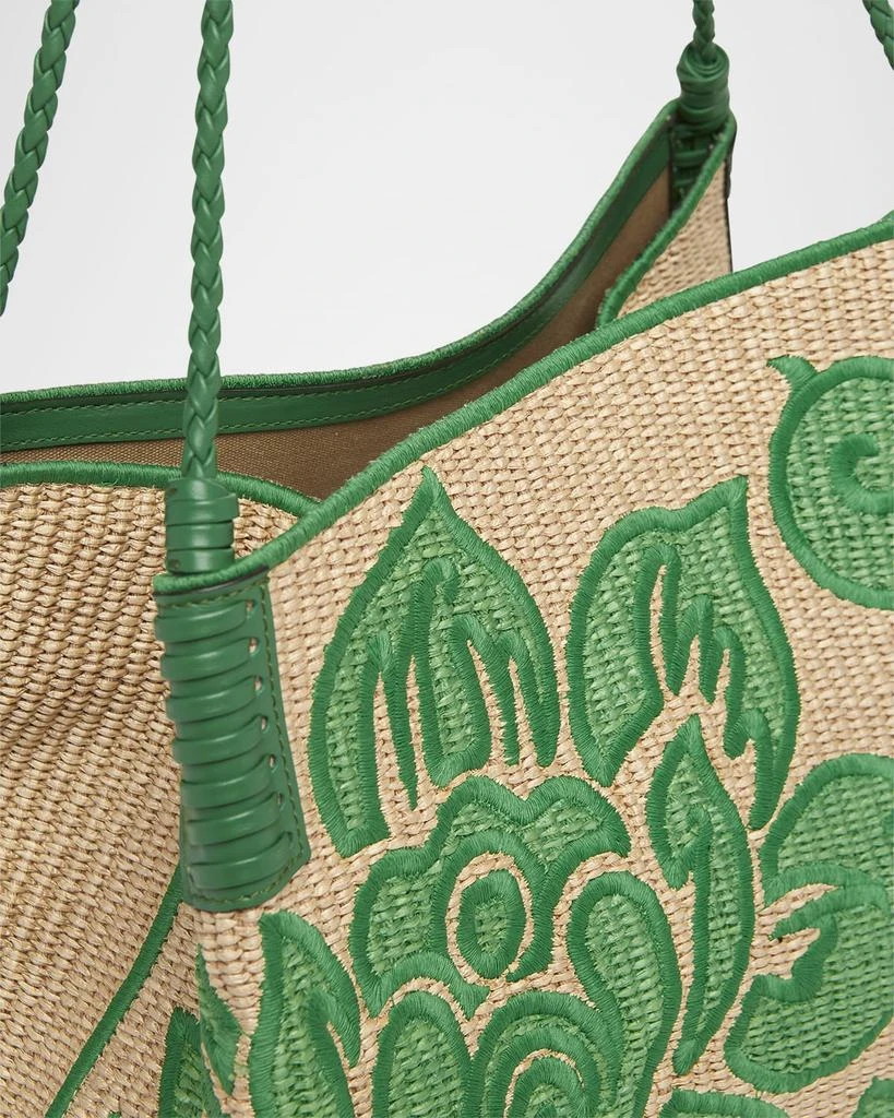 ETRO Libra Raffia & Leather Shoulder Bag 5