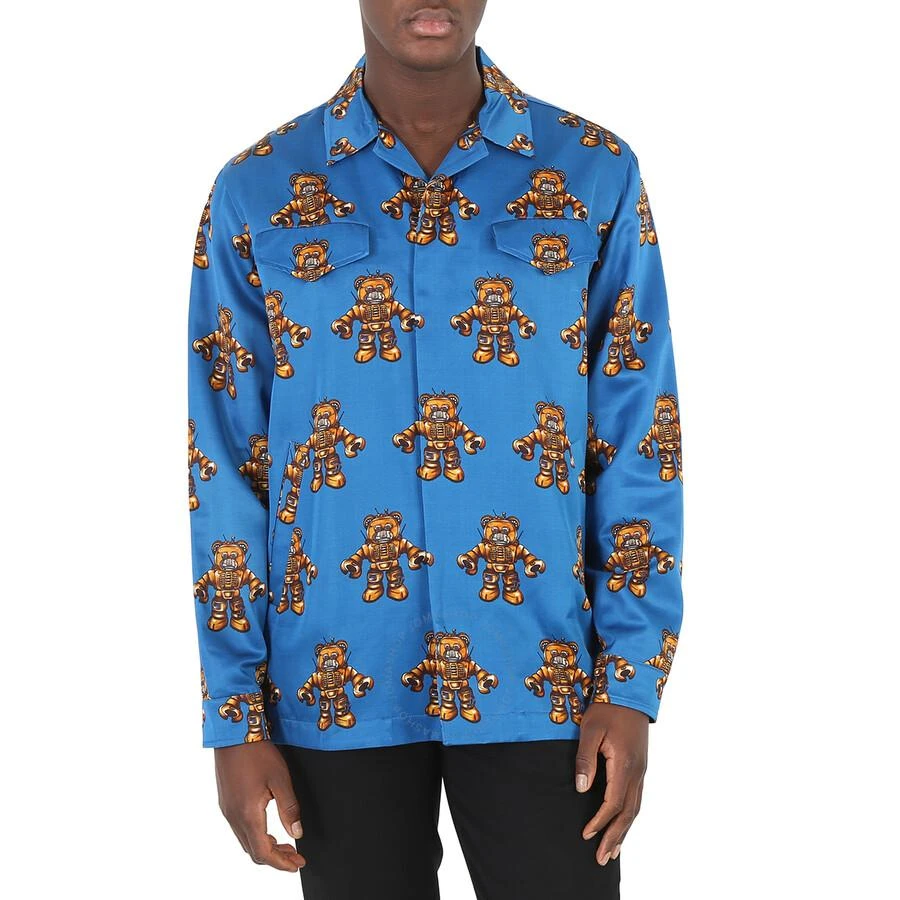 Moschino Men's Blue Robot Bear Print Jacket 1