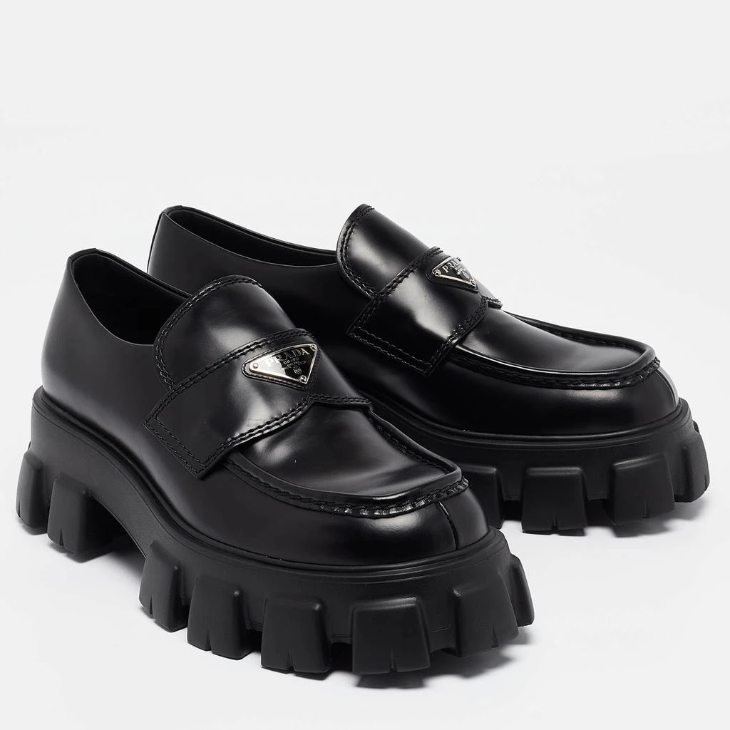 Prada Prada Black Leather Monolith Chunky Loafers Size 43.5 4
