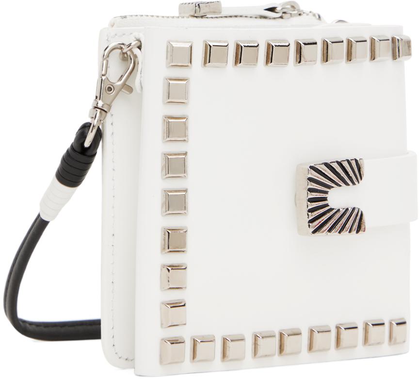 Toga Pulla White Leather Wallet Shoulder Bag