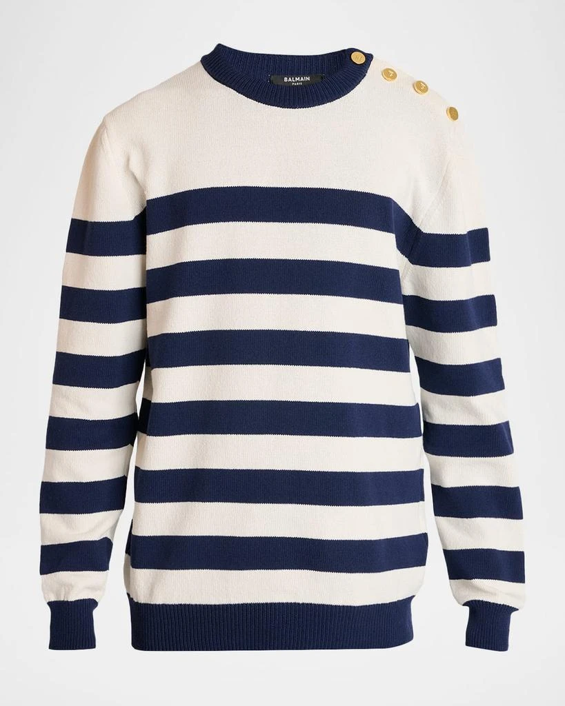 Balmain Men
s Striped Cotton-Blend Sweater 1