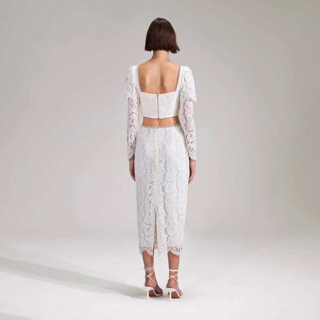 chinese dress ladies Self Portrait Women's White Cotton Lace Button Midi Dress, White, 4 at  Amazon Women's Clothing store