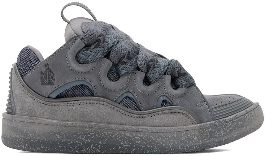 Lanvin Gray Leather Curb Sneakers IT-41 - Casual Shoes Lanvin Gray Leather Curb Sneakers IT-41 - Casual Shoes