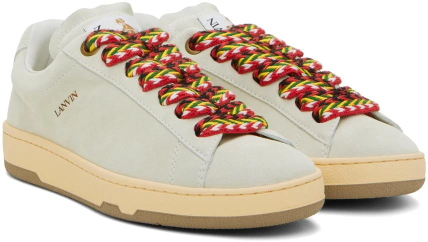 Lanvin White Suede Curb Lite Sneakers 4