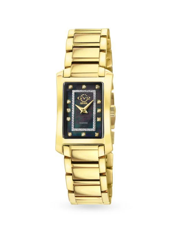 GV2 Luino 23MM IP Stainless Steel, Mother of Pearl & Diamond Bracelet Watch 1