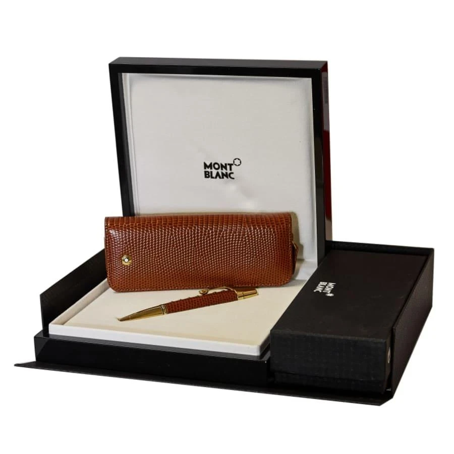 MontBlanc Montblanc Boheme Citrine Set Gold Plated Details Beige Leather Luxury Ballpoint Unisex Pen 9922 MB 2