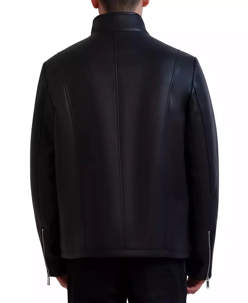 Karl Lagerfeld Paris Men's Faux-Leather Moto Jacket 2