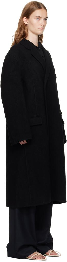 Recto Black Handmade Wool Coat