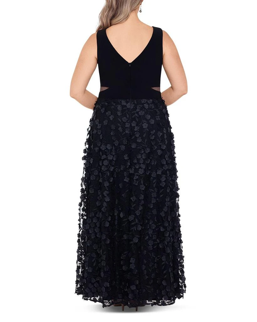 XSCAPE Floral Appliqué Gown 2