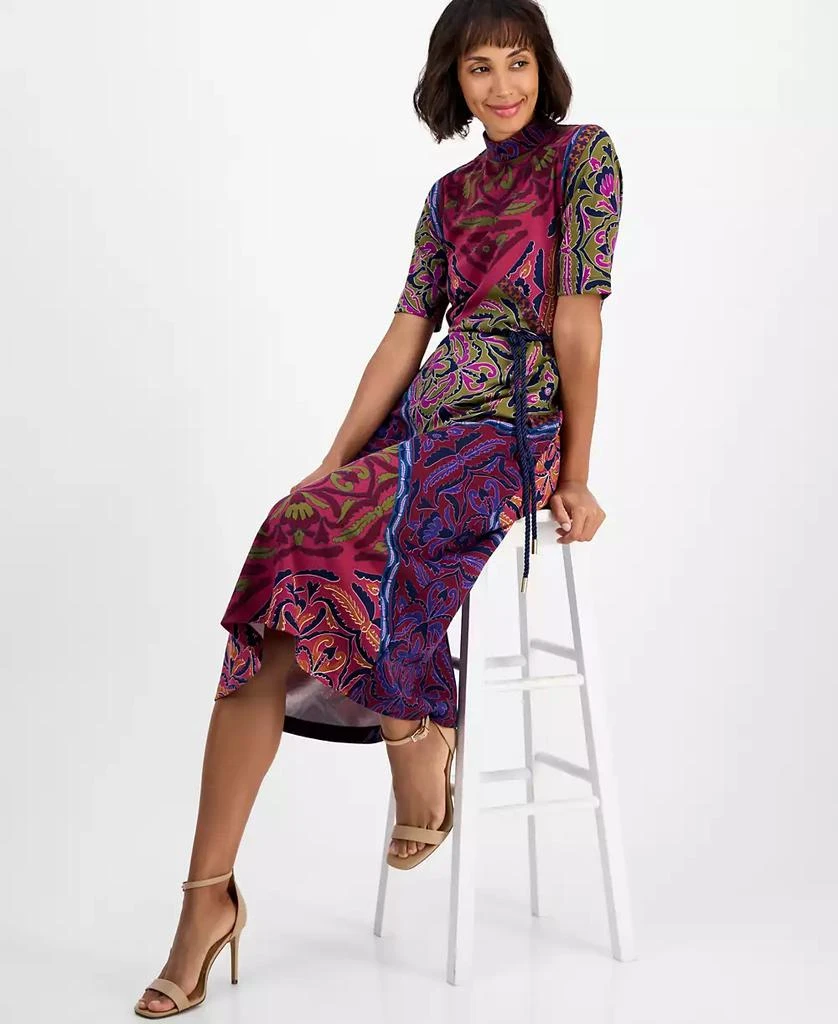 Petite Mock Neck Printed Midi Dress  On Sale Now with Up to 31% Off |  Discover Exclusive Deals & Savings at BeyondStyle  Authentic Anne Klein  dress|women's fashion|dresses with Limited-Time Discounts,