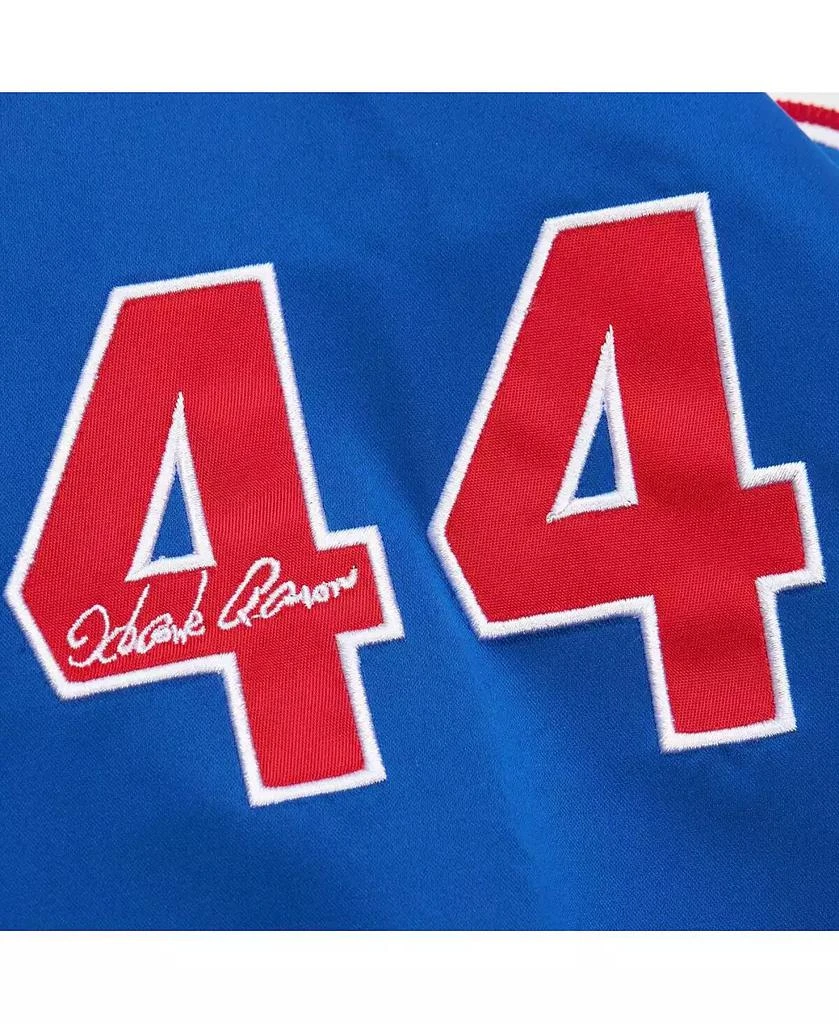 Mitchell & Ness Men's Hank Aaron White/Royal Atlanta Braves Cooperstown Collection Legends Lightweight Satin Raglan Full-Snap Jacket 2