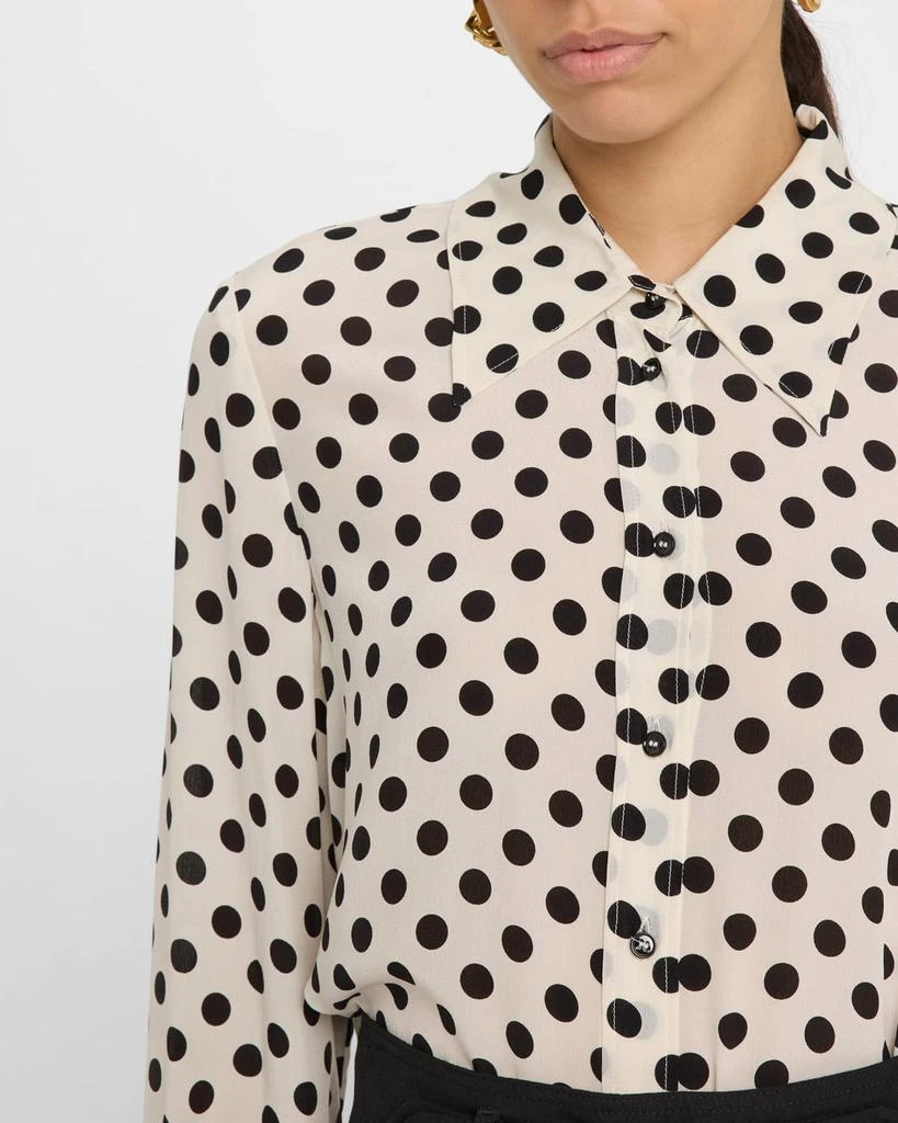 Marella Conio Polka Dot Silk Crepe De Chine Shirt 5