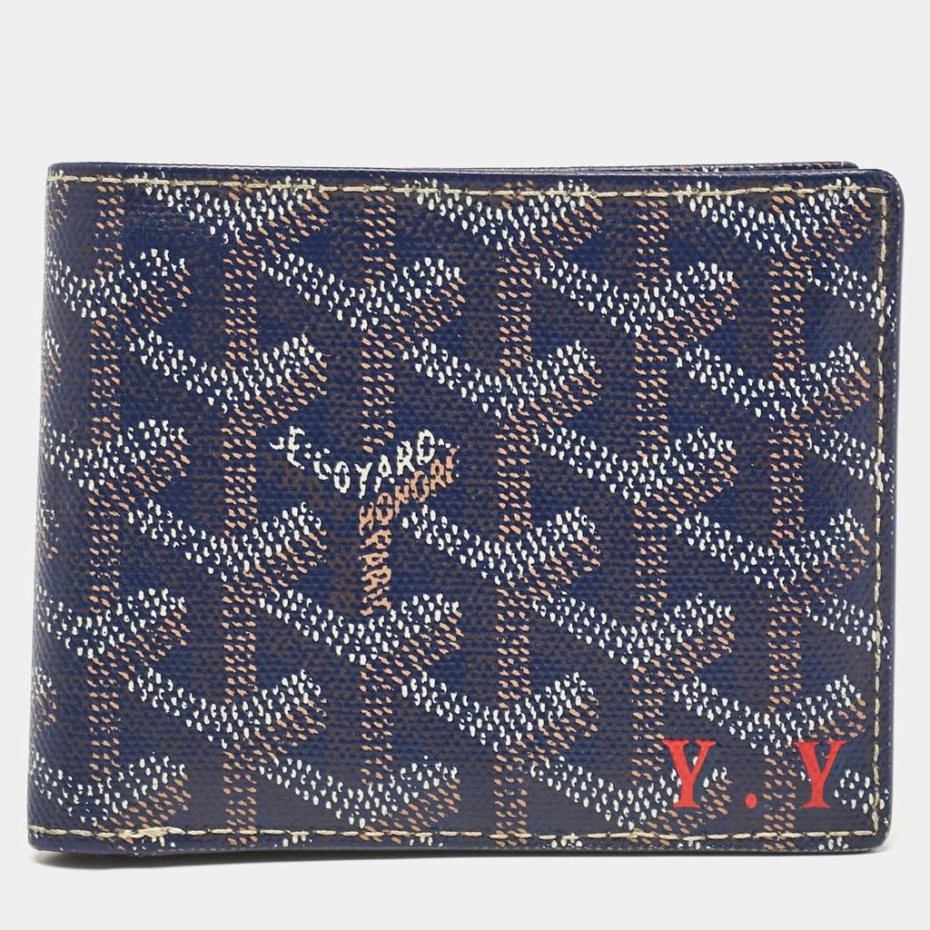Goyard Goyard Blue Goyardine Coated Canvas Victoire Bifold Wallet 1