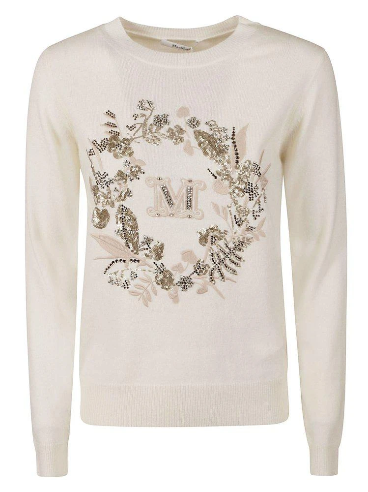 Max Mara Max Mara Logo Embroidered Crewneck Jumper 1