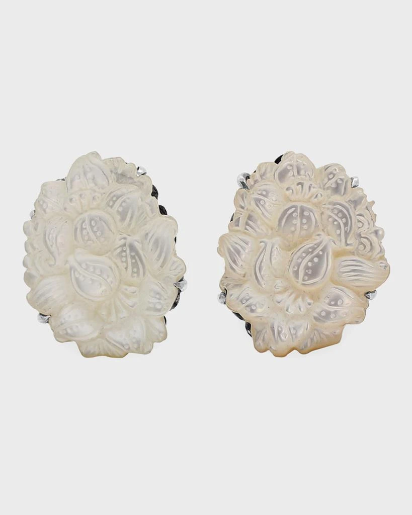 Stephen Dweck White Carved Earrings 1