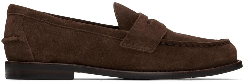 Ralph Lauren Brown Alston Suede Penny Loafers 1
