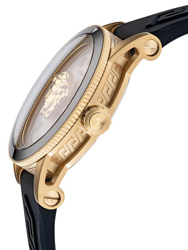 Versace V-Palazzo 43MM IP Goldtone Stainless Steel & Silicone Strap Watch 2