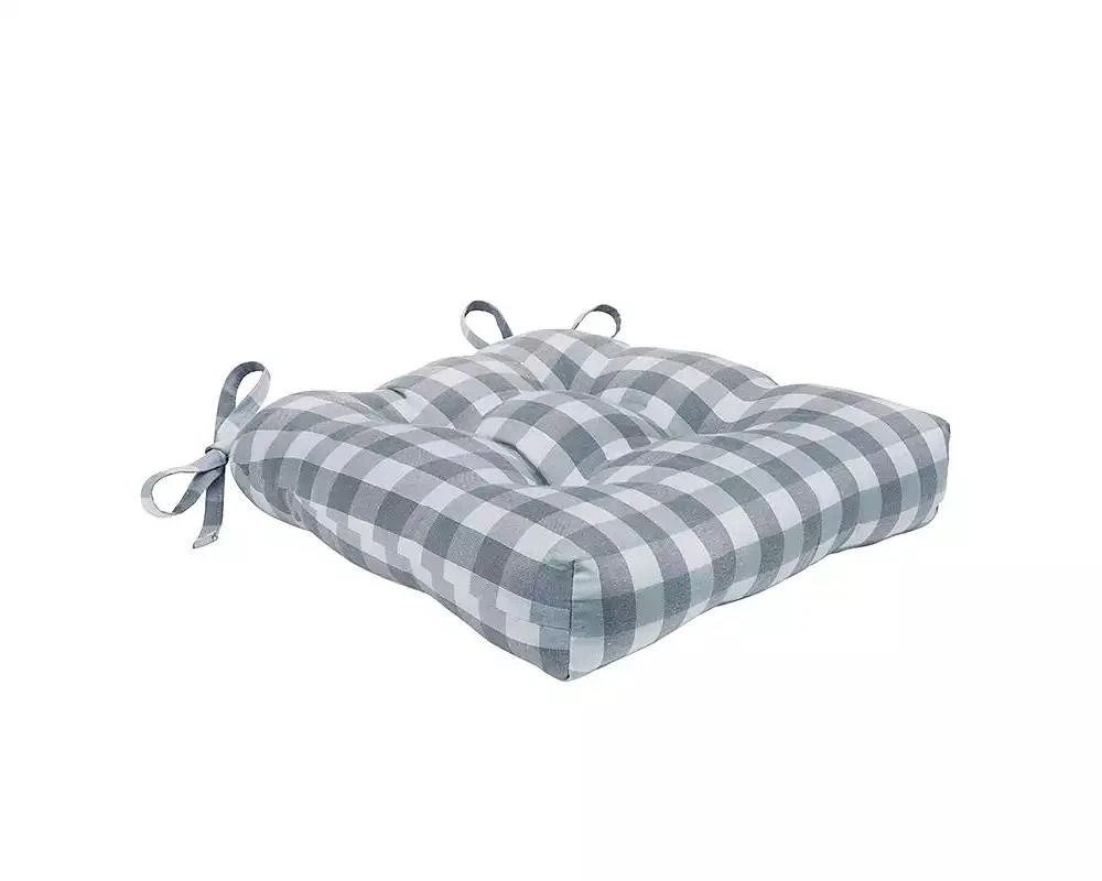 Kate Aurora Country Living Gingham Plaid Checkered Country Farmhouse Chair Cushion Pads - 6 Piece  16 in. L x 15 in. W x 3.5 in. D 2