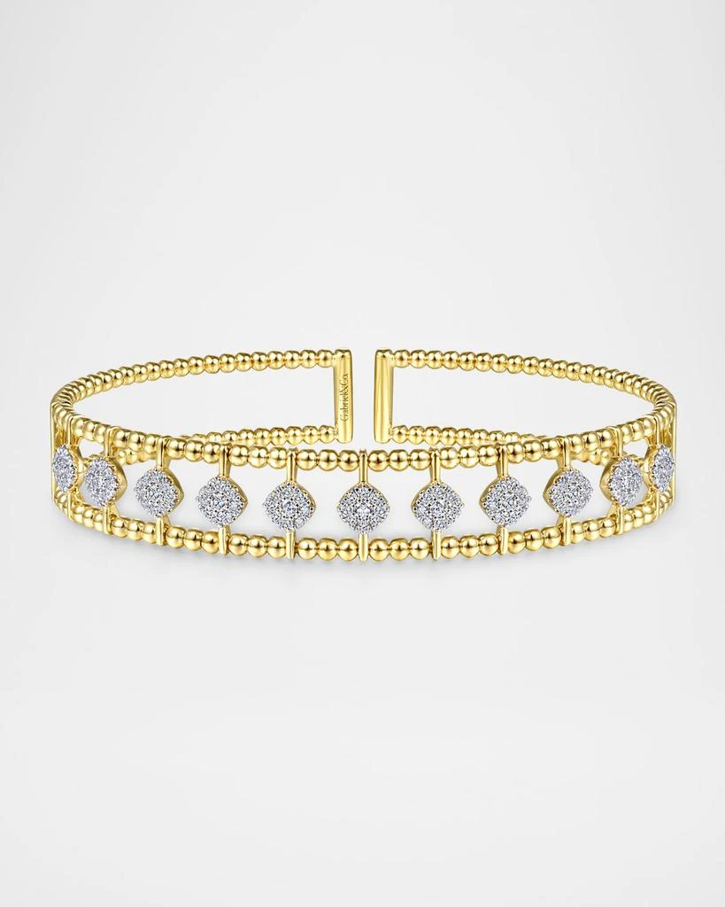 Gabriel 
Co 14K Yellow Gold Bujukan Diamond Cuff Bangle