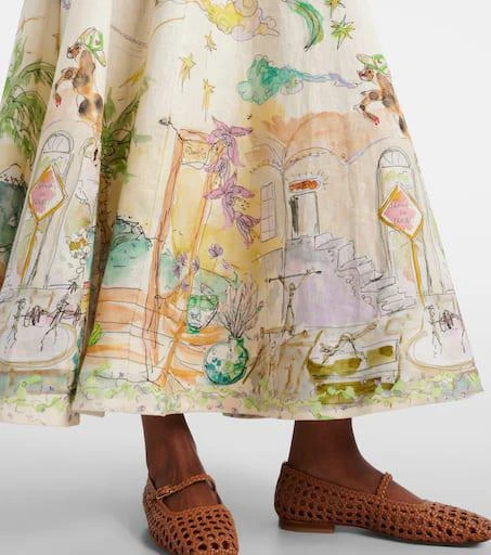 ALÉMAIS Anouk printed linen midi dress 6