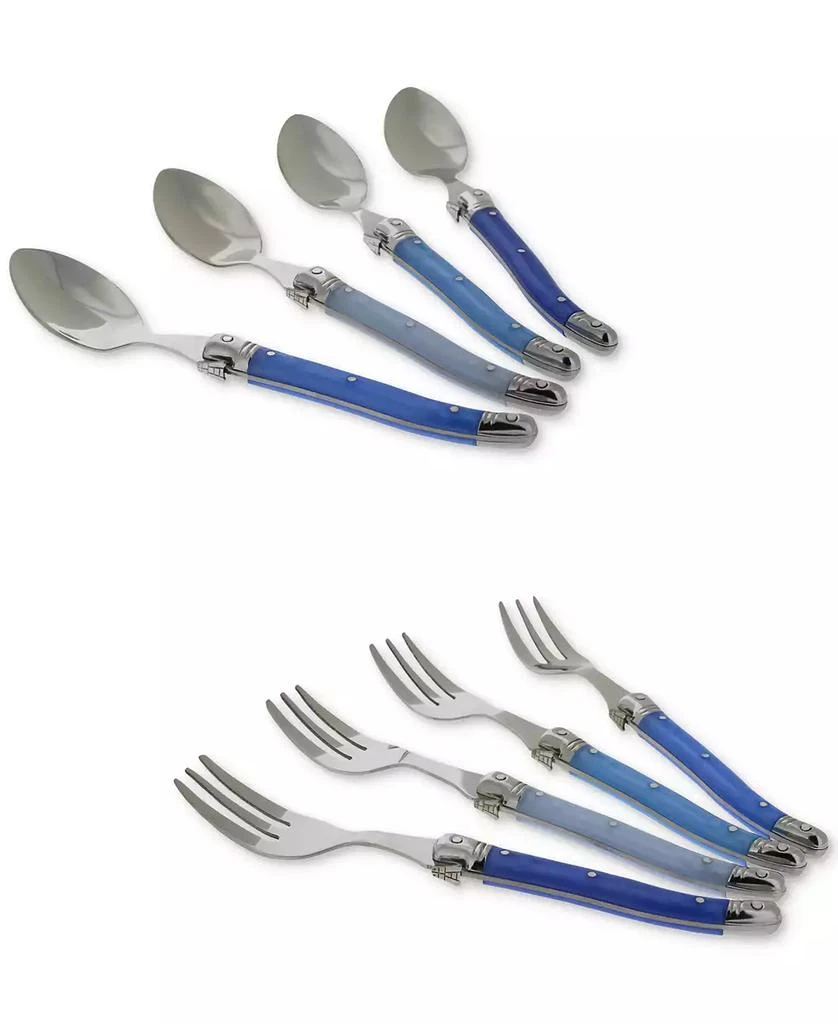 French Home Laguiole Cocktail or Dessert Spoons and Forks, Set of 8 3