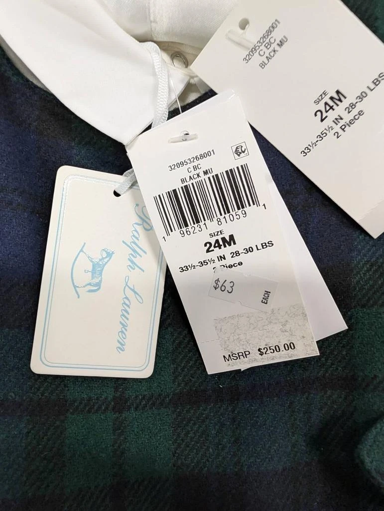 Ralph Lauren Ralph Lauren - Kids
 Plaid-Print Overalls with Bodysuit 2