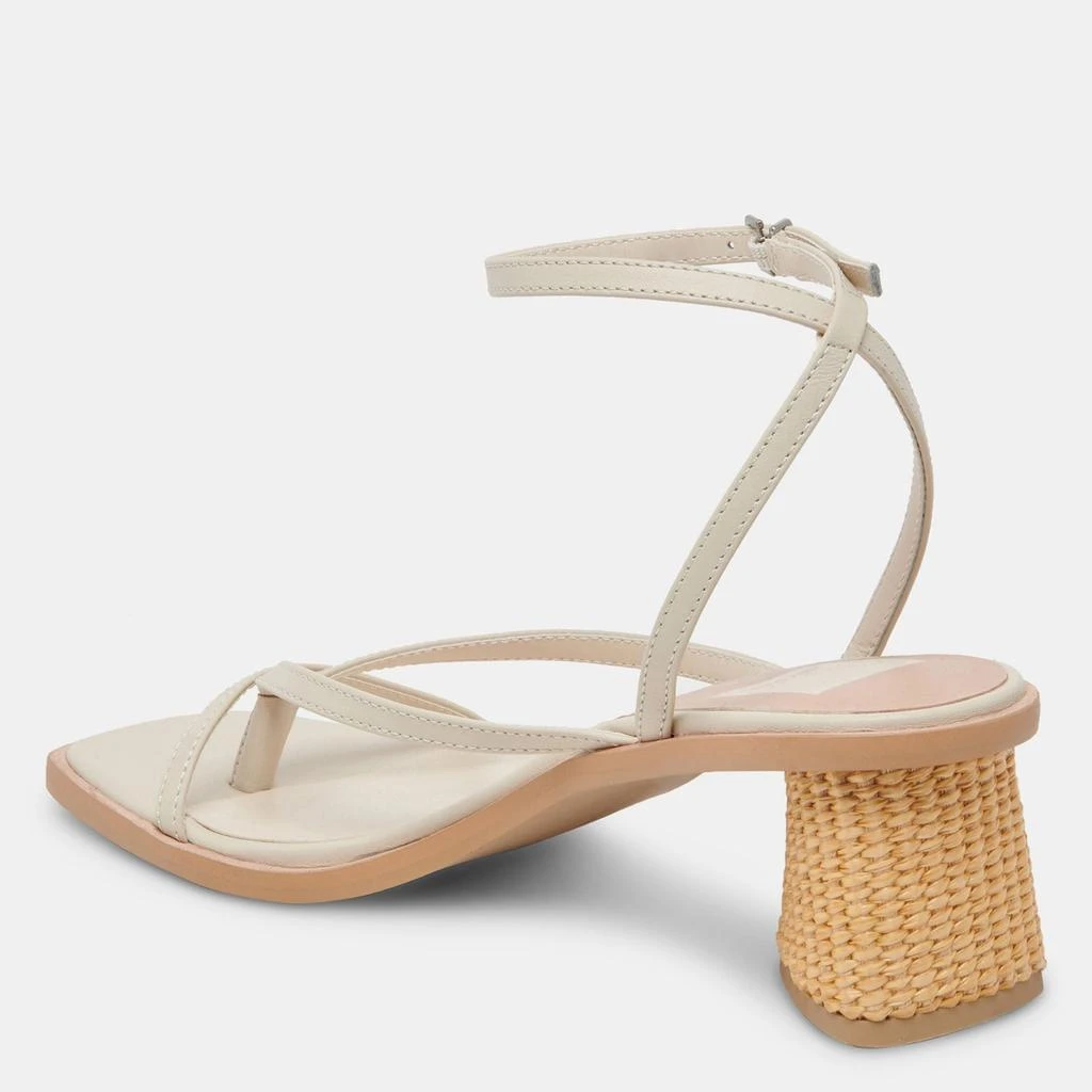 Dolce Vita Banita Wide Sandals Ivory Leather 5