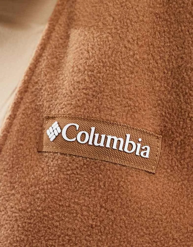 Columbia Columbia Sequoia Grove half zip sweat fleece in camel brown and canoe 2