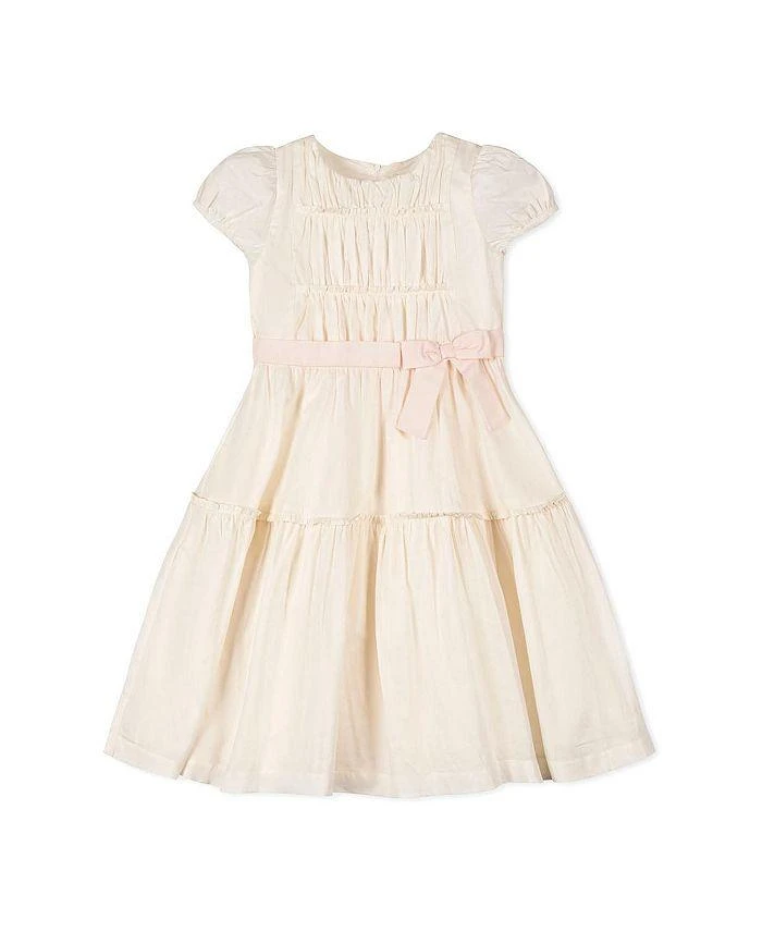 Hope & Henry Girls' Organic Puff Sleeve Tiered Party Dress - Little Kid, Big Kid